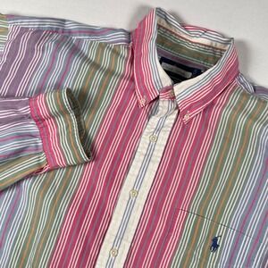 Ralph Lauren Striped Button‎ Down Shirt Long Sleeve Colorful Mens XL